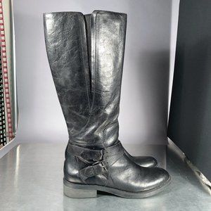 Enzo Angiolini Leather Riding Boots Tall Knee High Side Zip EASCARLY Womens 11